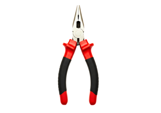 Combination pliers with red and black handles isolated on transparent background - Powered by Adobe