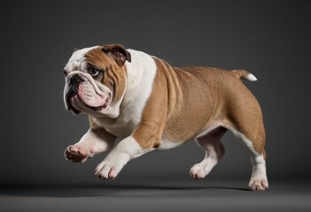 english bulldog isolated on grey studio background, adorable dog, domestic puppy, lovely doggy 16