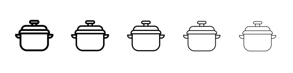 cooker icon vector thin outline style sign