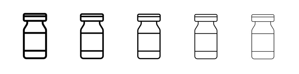 Covid 19 vaccine icon vector thin outline style sign