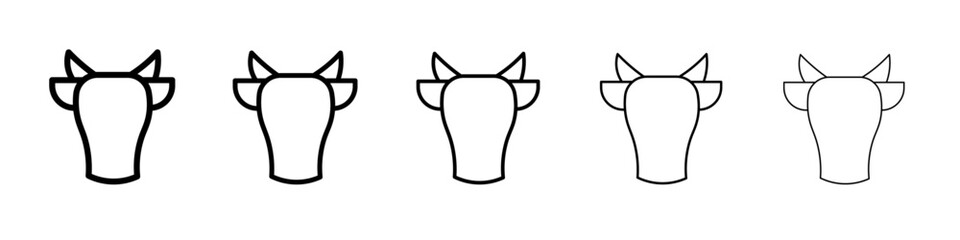 cow icon vector thin outline style sign