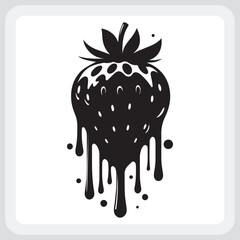 Dripping Chocolate Strawberry Graphic Design
