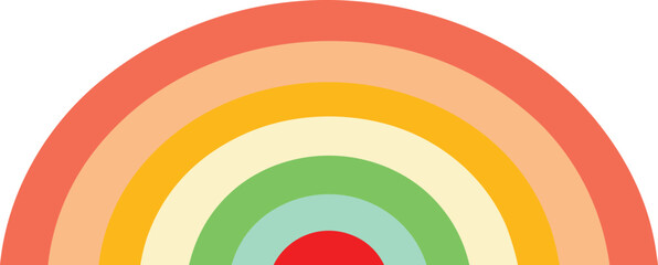 Obraz premium Handdrawn Rainbow with Red Orange Yellow Green Blue Arcs on Background color