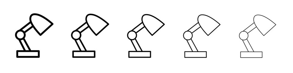 desk lamp icon vector thin outline style sign