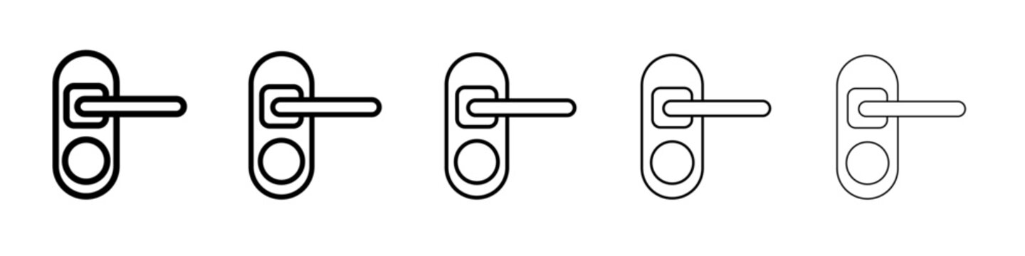 Door knob icon vector thin outline style sign