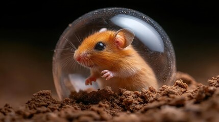 Tiny Mouse in a Glass Bubble