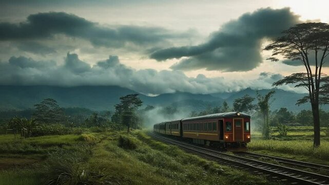 steam train on the railway