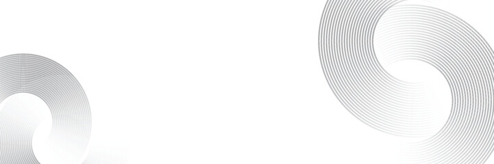 Abstract white glowing geometric lines on gray background. Modern shiny blue circle lines pattern. Futuristic technology concept. Suit for cover, poster, banner, brochure, header, website vector