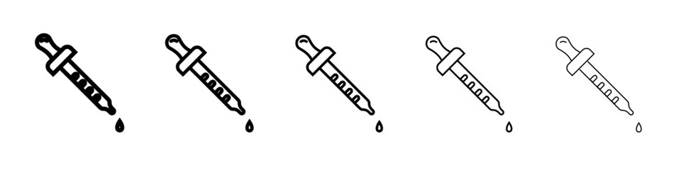 Eye Droper Icon Single vector thin outline style sign