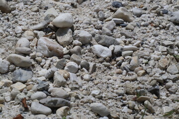 rock and sand from river