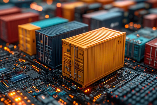 Container on computer motherboard.