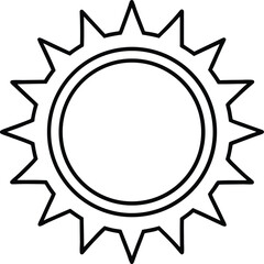 Thin Gear Icon with Sharp Edges.