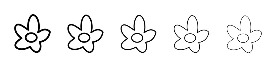 flower icon vector thin outline style sign