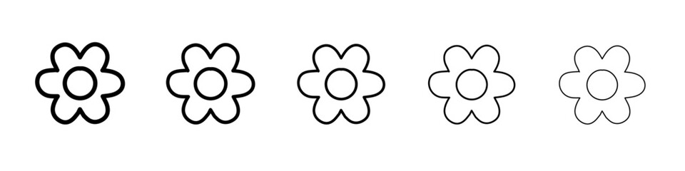 flower icon vector thin outline style sign