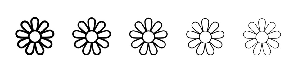 flower icon vector thin outline style sign