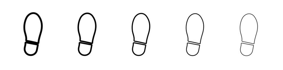 Footprints icon vector thin outline style sign