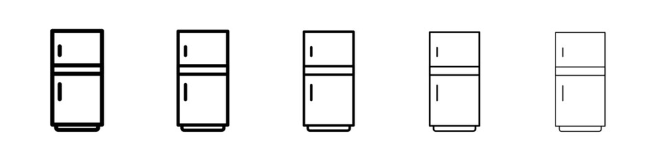 fridge icon vector thin outline style sign
