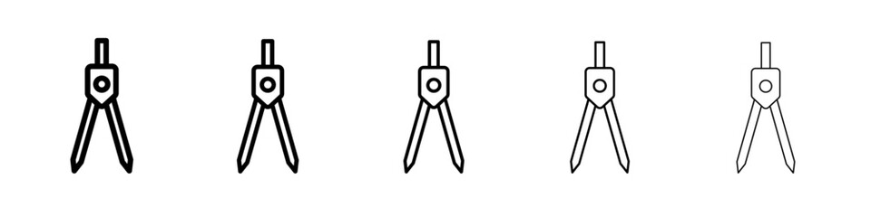 geometric compass icon vector thin outline style sign