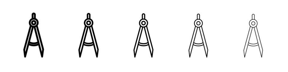 geometry compass icon vector thin outline style sign