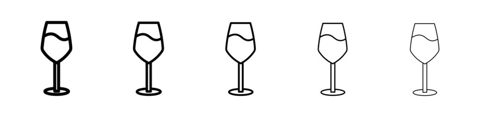 glass icon vector thin outline style sign