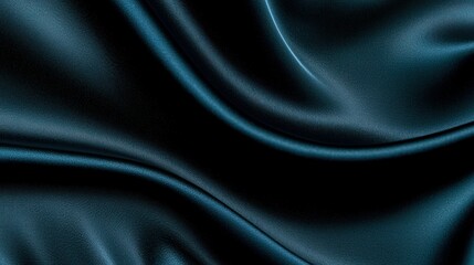 Fototapeta premium Smooth teal fabric with graceful folds and a luxurious appearance