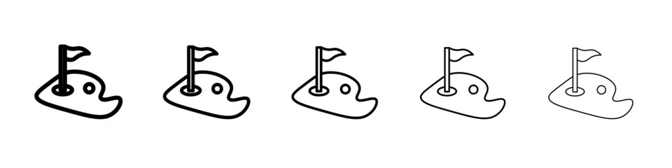 golf icon vector thin outline style sign