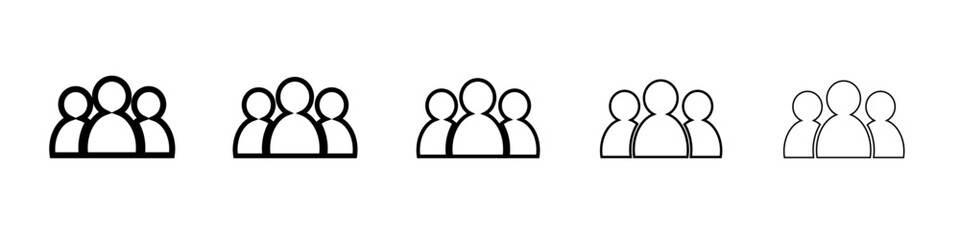 Group Icon Single vector thin outline style sign