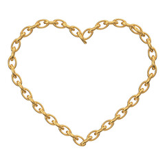 Gold Chain Heart: Luxury Jewelry Design Element, Perfect for Valentine's Day or Romantic Projects