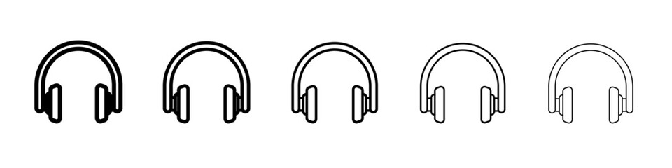 headphone icon vector thin outline style sign