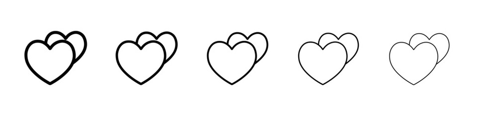 heart icon vector thin outline style sign