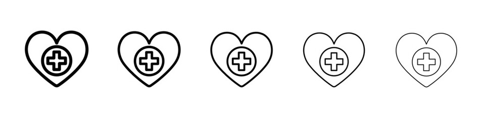 health icon vector thin outline style sign