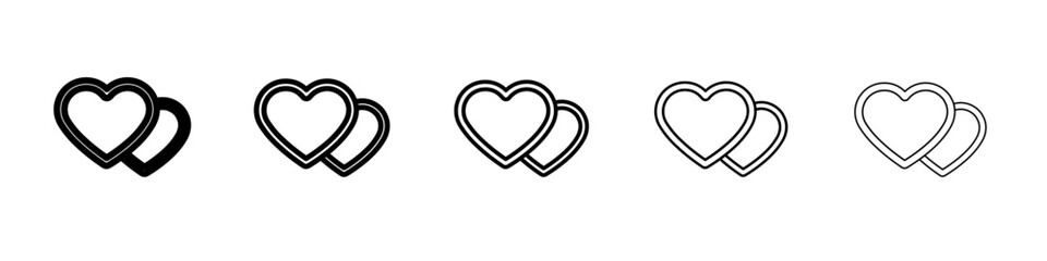 hearts icon vector thin outline style sign