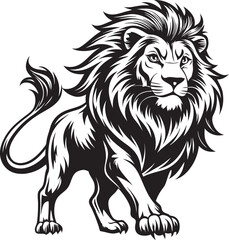 A collection of dynamically stylized lion illustrations