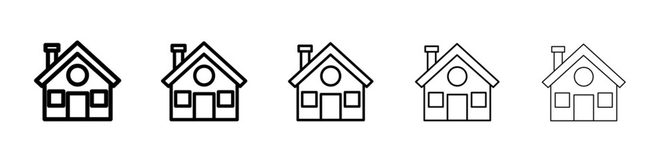 house icon vector thin outline style sign