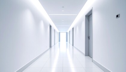 Empty white corridor