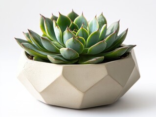 Elegant Succulent Plant in a Modern Geometric Pot for Home Decor