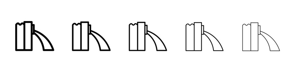 Hydroelectric dam icon vector thin outline style sign