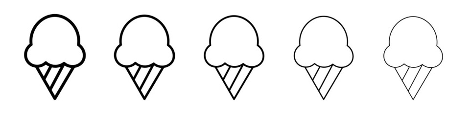 ice cream icon vector thin outline style sign