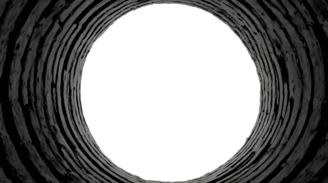 Black Hole Design in White Frame with Futuristic Circular Pattern