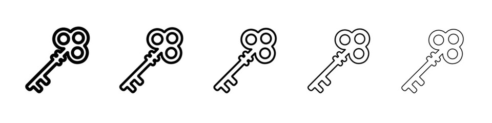 key icon vector thin outline style sign