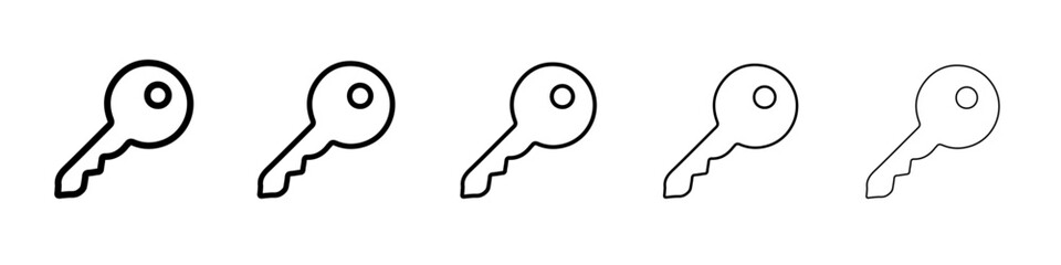 key icon vector thin outline style sign