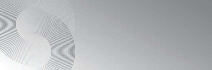 Abstract white glowing geometric lines on gray background. Modern shiny blue circle lines pattern. Futuristic technology concept. Suit for cover, poster, banner, brochure, header, website vector