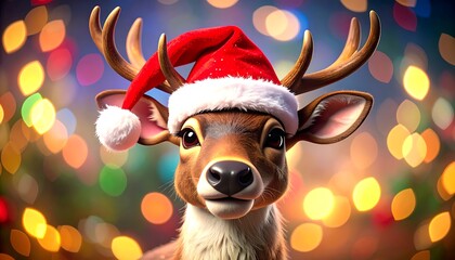 Christmas deer portrait