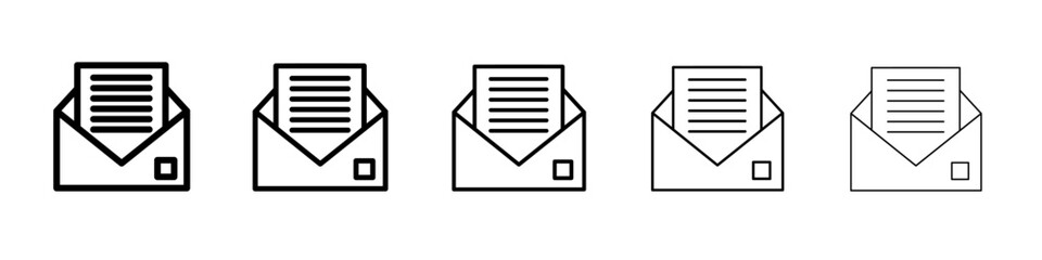 letter icon vector thin outline style sign