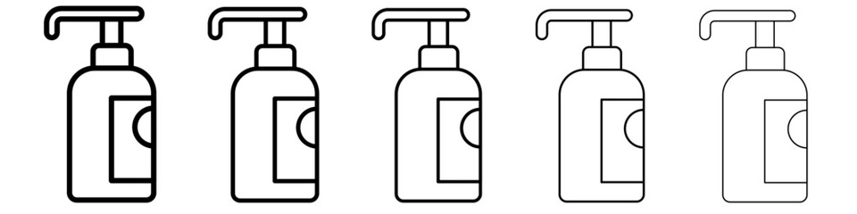liquid soap icon vector thin outline style sign