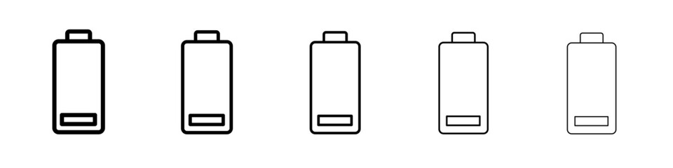 low battery icon vector thin outline style sign