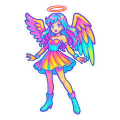 PNG Colorful angelic anime character