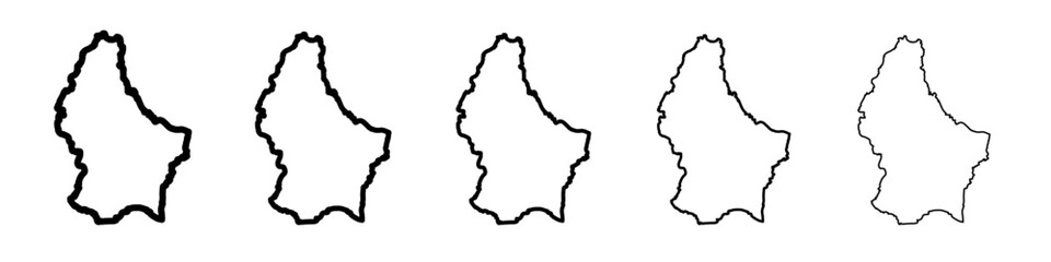 Luxembourg country map icon vector thin outline style sign