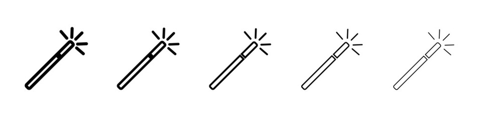 Magic Wand Icon Single vector thin outline style sign