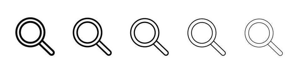 magnifying glass icon vector thin outline style sign